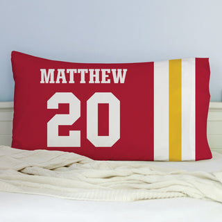 Sports Team Personalized Pillowcase (Red/Yellow)