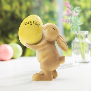 Cheerful Bunny With Yellow Egg Personalized Figurine