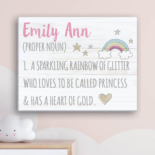 Girl's Name Definition Personalized 11x14 Canvas