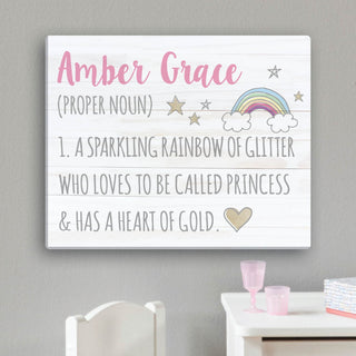 Girl's Name Definition Personalized 16x20 Canvas