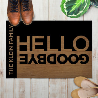 Hello Goodbye Personalized Doormat 