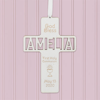 Communion Cross Personalized Wood Plaque