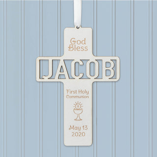 Communion Cross Personalized Wood Plaque