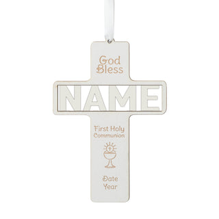Communion Cross Personalized Wood Plaque