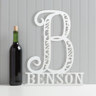 Oversized Family Letter Personalized White Wood Plaque