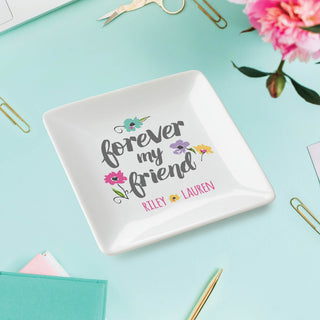 Forever my Friend Personalized Square Trinket Dish