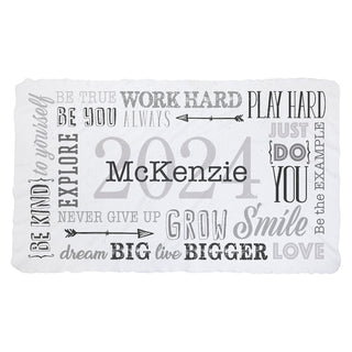 Inspirational Words Graduate Personalized Fuzzy Throw Blanket