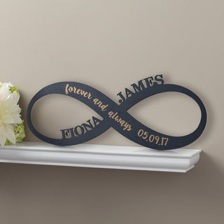 Infinity Personalized Black Wood Plaque