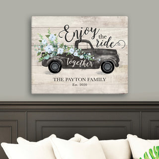 Enjoy The Ride Together Personalized 16x20 Canvas
