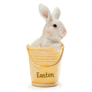 Bunny In Yellow Basket Personalized Figurine