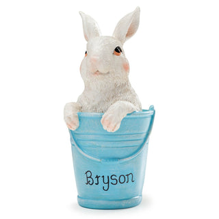 Bunny in Blue Basket Personalized Figurine