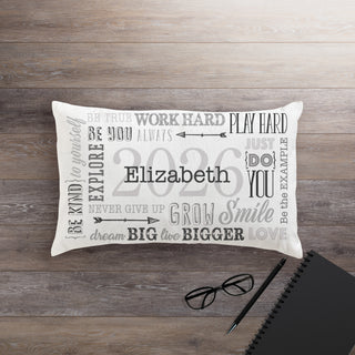 Graduation Inspiring Words Pesonalized Lumbar Throw Pillow