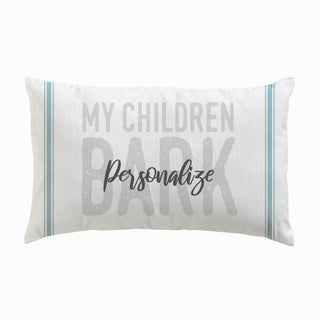 My Children Bark Personalized Lumbar Pillow