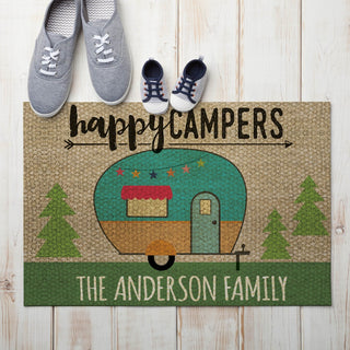 Happy Campers Personalized Doormat - 18x27 Inch, 1/8" Thin