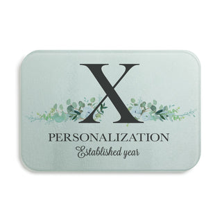 Floral Initial Personalized Glass Cutting Board