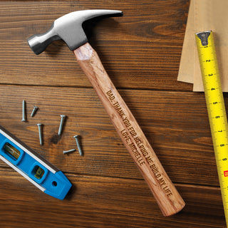 Hammer with Personalized Message Wood Handle