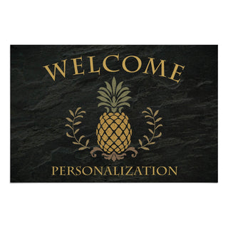 Pineapple Welcome Personalized Doormat - 18x27 Inch, 1/4" Thick