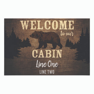 Welcome To Our Cabin Personalized Doormat - 18x27 Inch, 1/4" Thick
