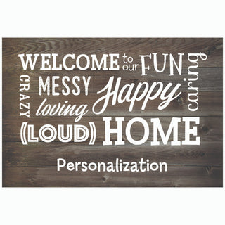 Welcome to Our Home Personalized Doormat - 18x27 Inch, 1/4" Thick