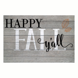 Happy Fall Y'All Personalized Doormat - 18x27 Inch, 1/4" Thick
