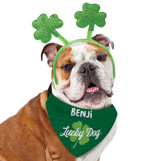 Personalized Lucky Dog Green Bandana