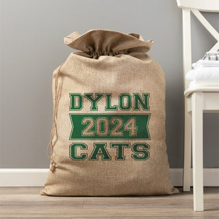 Graduation Personalized Burlap Laundry Bag