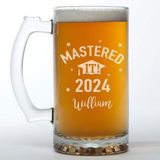Graduation "Mastered It" Personalized Beer Mug - 16 oz.