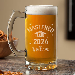 Graduation "Mastered It" Personalized Beer Mug - 16 oz.