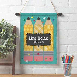 Patterned Pencils Personalized Hanging Canvas