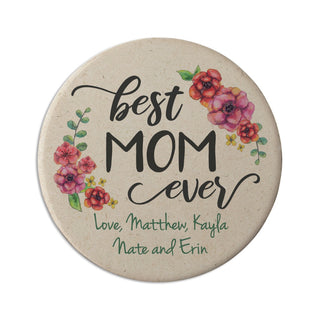 Best Mom Ever Personalized Round Desk Coaster