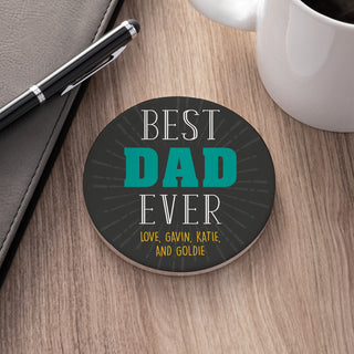 Best Dad Ever Personalized Round Desk Coaster