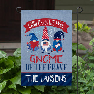 Gnome of the Brave Personalized Garden Flag