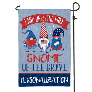 Gnome of the Brave Personalized Garden Flag