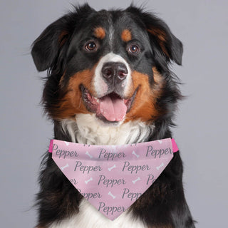 Repeating Name Pink Pet Bandana