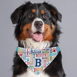 Primary Colors Name and Initial Dog Bandana