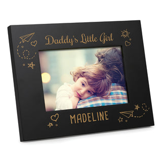 Daddy's Little Girl Personalized Black Wood Picture Frame