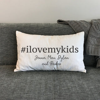 #ilovemykids Personalized Lumbar Throw Pillow