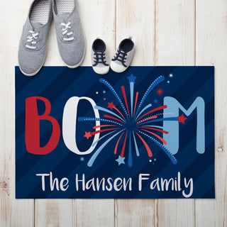 Patriotic Boom Personalized Deluxe Doormat