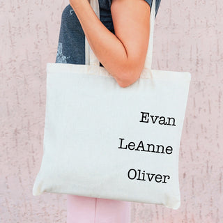 Names Personalized Tote Bag With 3 Names