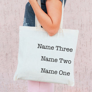 Names Personalized Tote Bag With 3 Names
