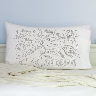Space T-Rex Color-Your-Own Personalized Pillowcase