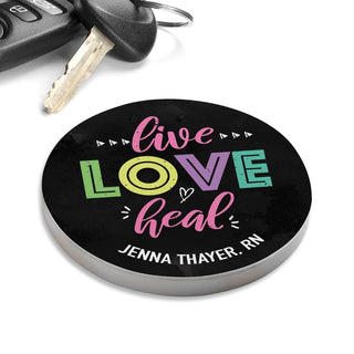 Live Love Heal Personalized Car Coaster Set