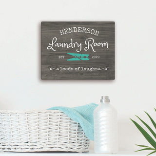 Family Laundry Room Personalized 11x14 Canvas