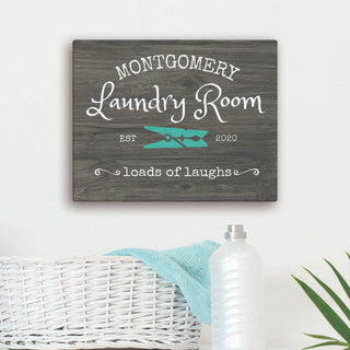 Family Laundry Room Personalized 16x20 Canvas