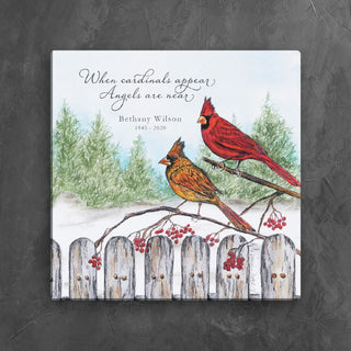 When Cardinals Appear Personalized 16x16 Canvas