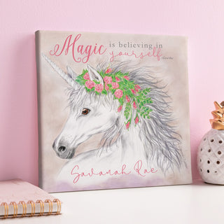 Believe In Yourself Unicorn Personalized 12x12 Canvas