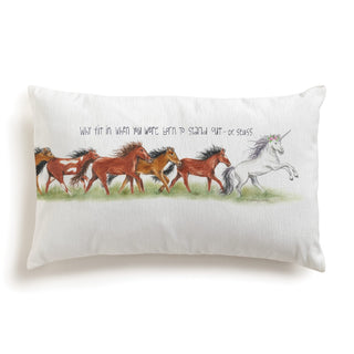 Why Fit In Unicorn Lumbar Throw Pillow