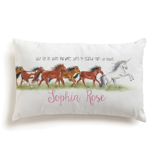 Why Fit In Unicorn Lumbar Throw Pillow