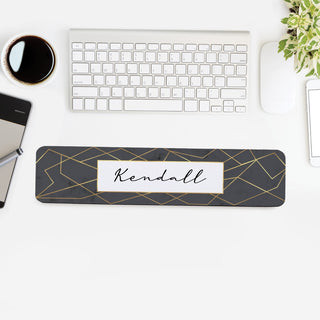 Gray and Gold Personalized Wrist Rest