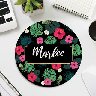 Tropical Flowers Personalized Mouse Pad